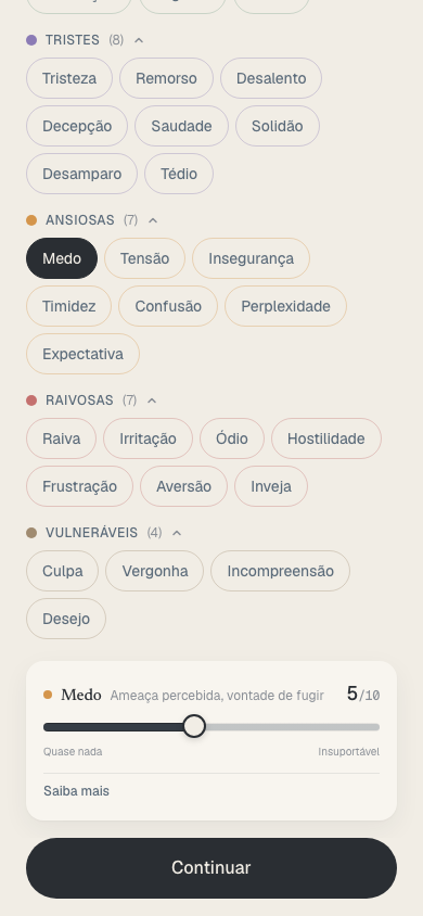 Emoções com intensidade