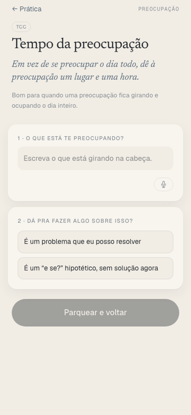 Tempo da preocupação